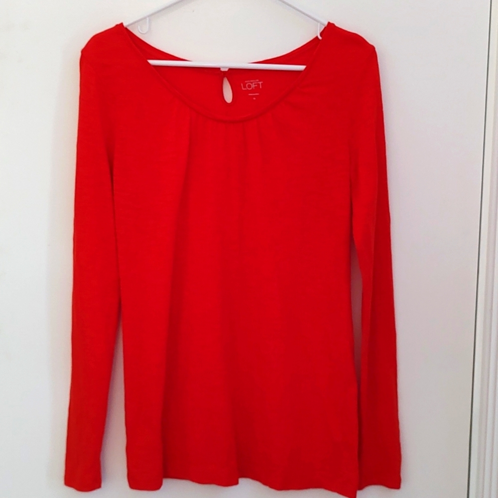 Loft orange long sleeve shirt
